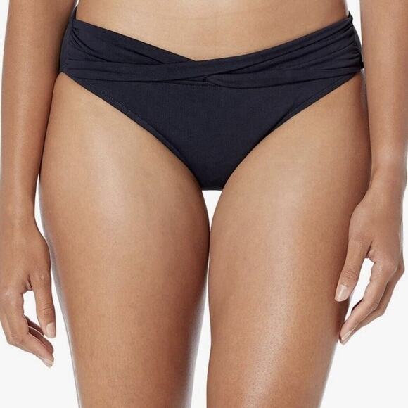 SEAFOLLY Collective Size 6 Swimsuit Bottom Twist Band Hipster Navy Blue Bikini - Picture 1 of 5